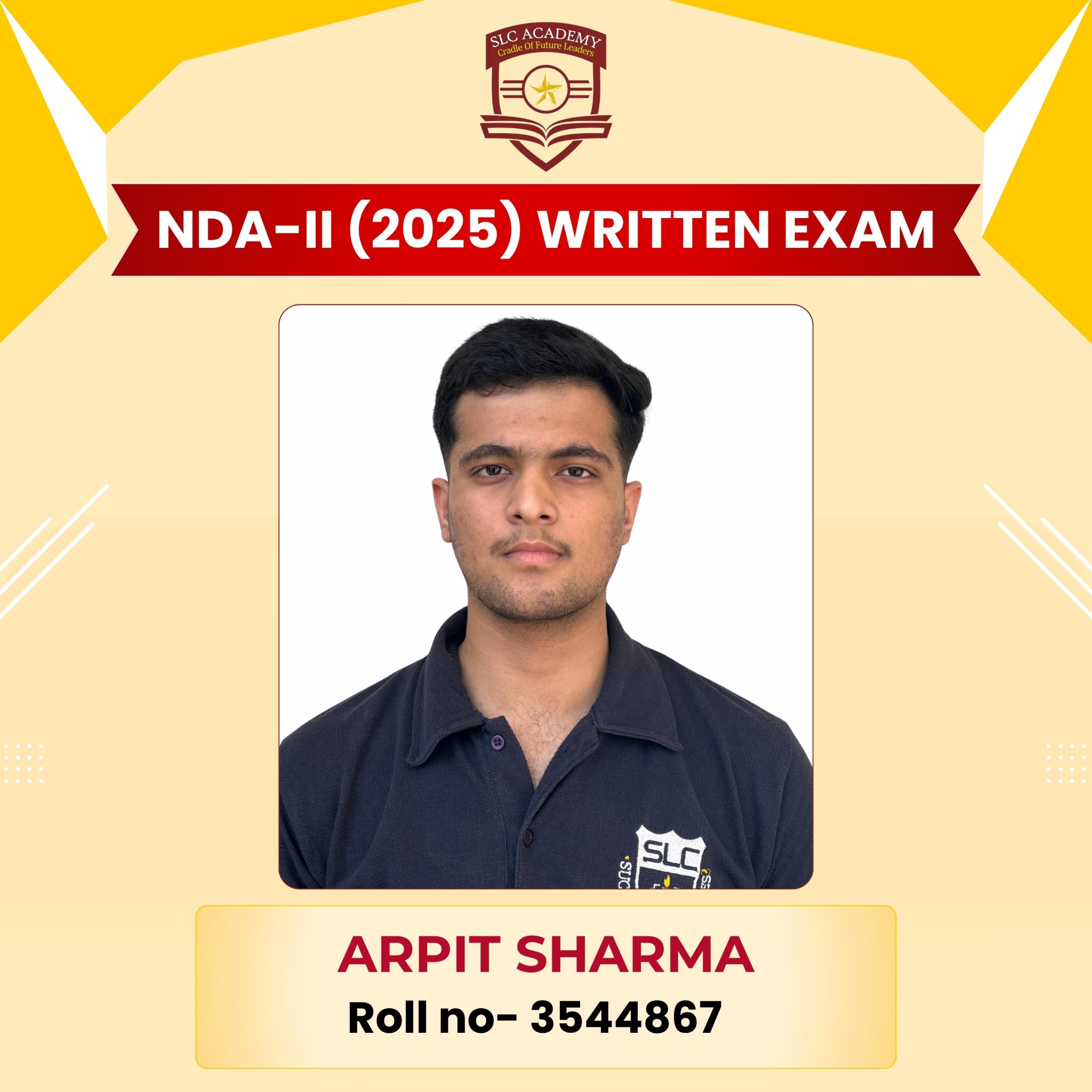 NDA-II 2025 written exam selected student from top NDA and SSB coaching in Punjab - SLC Academy.
