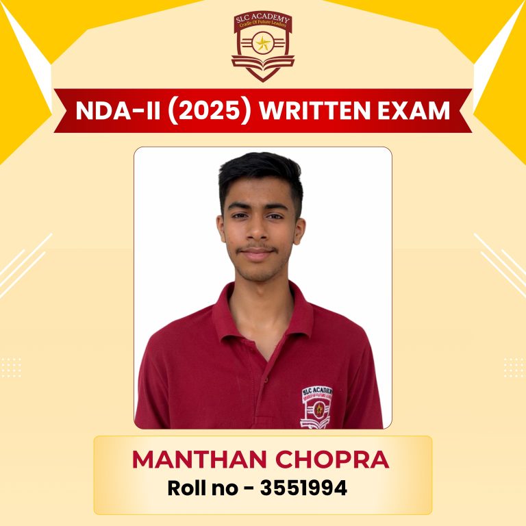 NDA-II 2025 written exam selected student from top NDA and SSB coaching in Punjab - SLC Academy.