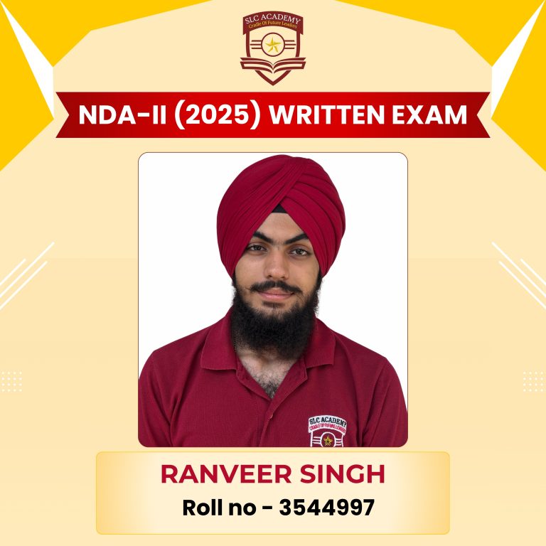 NDA-II 2025 written exam selected student from top NDA and SSB coaching in Punjab - SLC Academy.