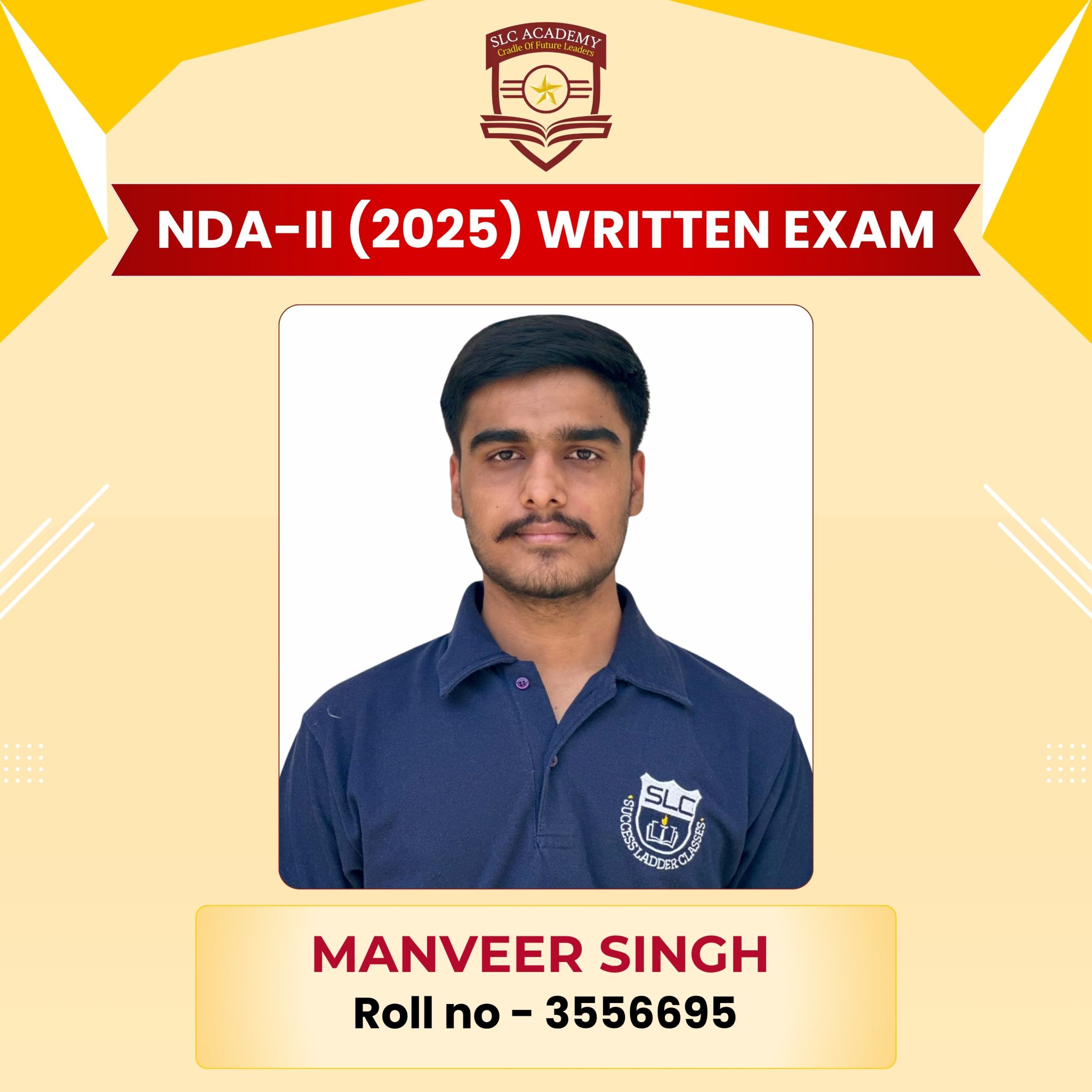 NDA-II 2025 written exam selected student from top NDA and SSB coaching in Punjab - SLC Academy.