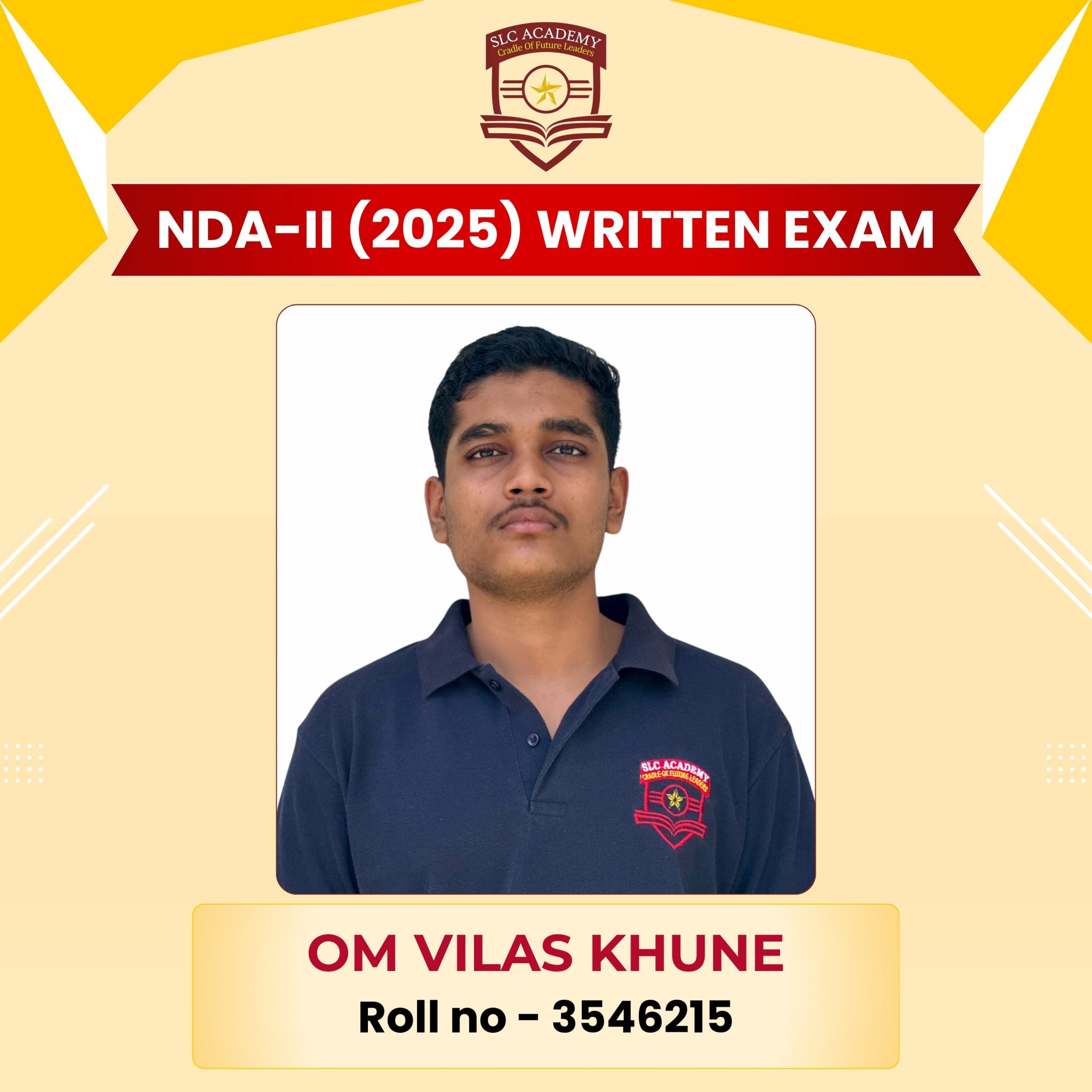 NDA-II 2025 written exam selected student from top NDA and SSB coaching in Punjab - SLC Academy.