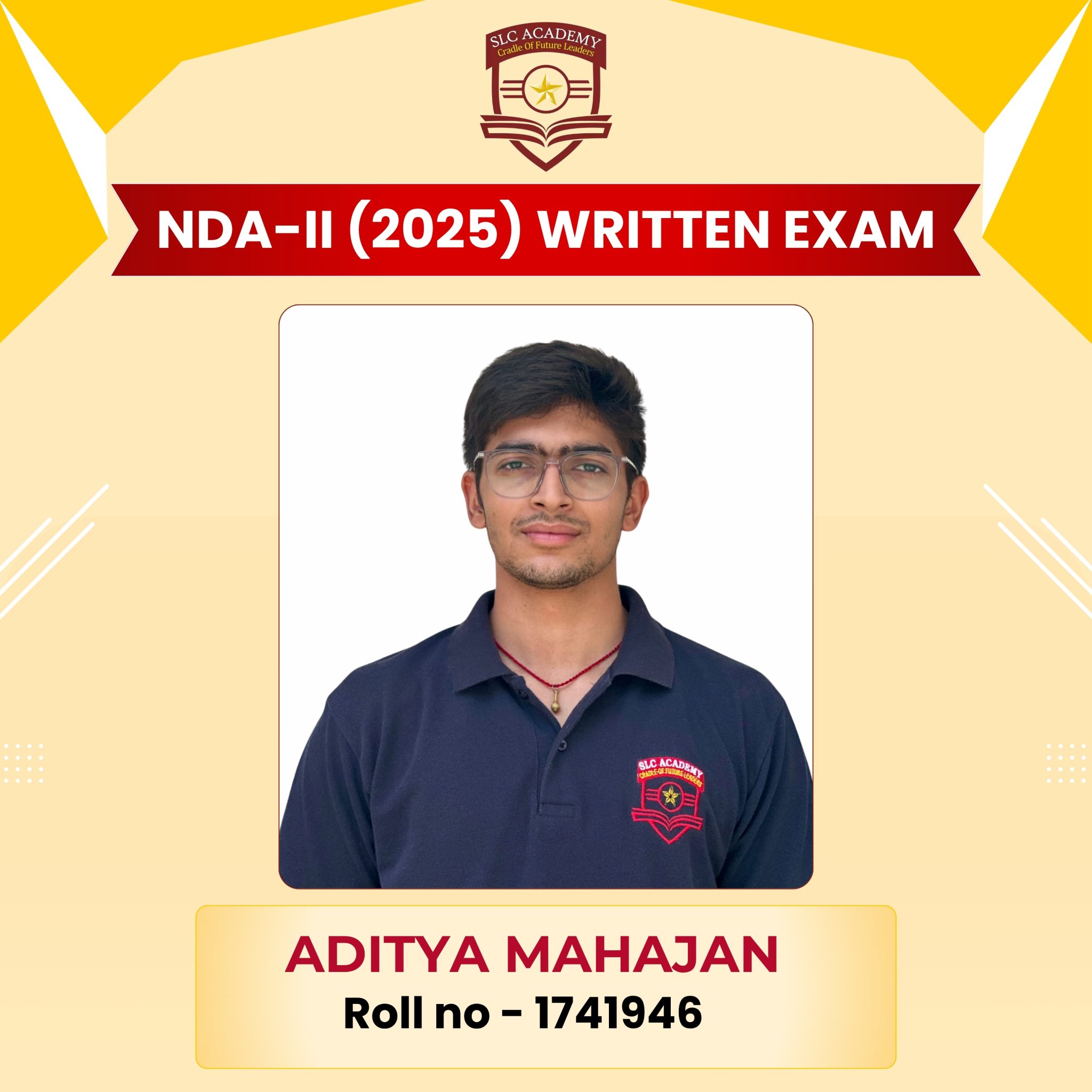 NDA-II 2025 written exam selected student from top NDA and SSB coaching in Punjab - SLC Academy.
