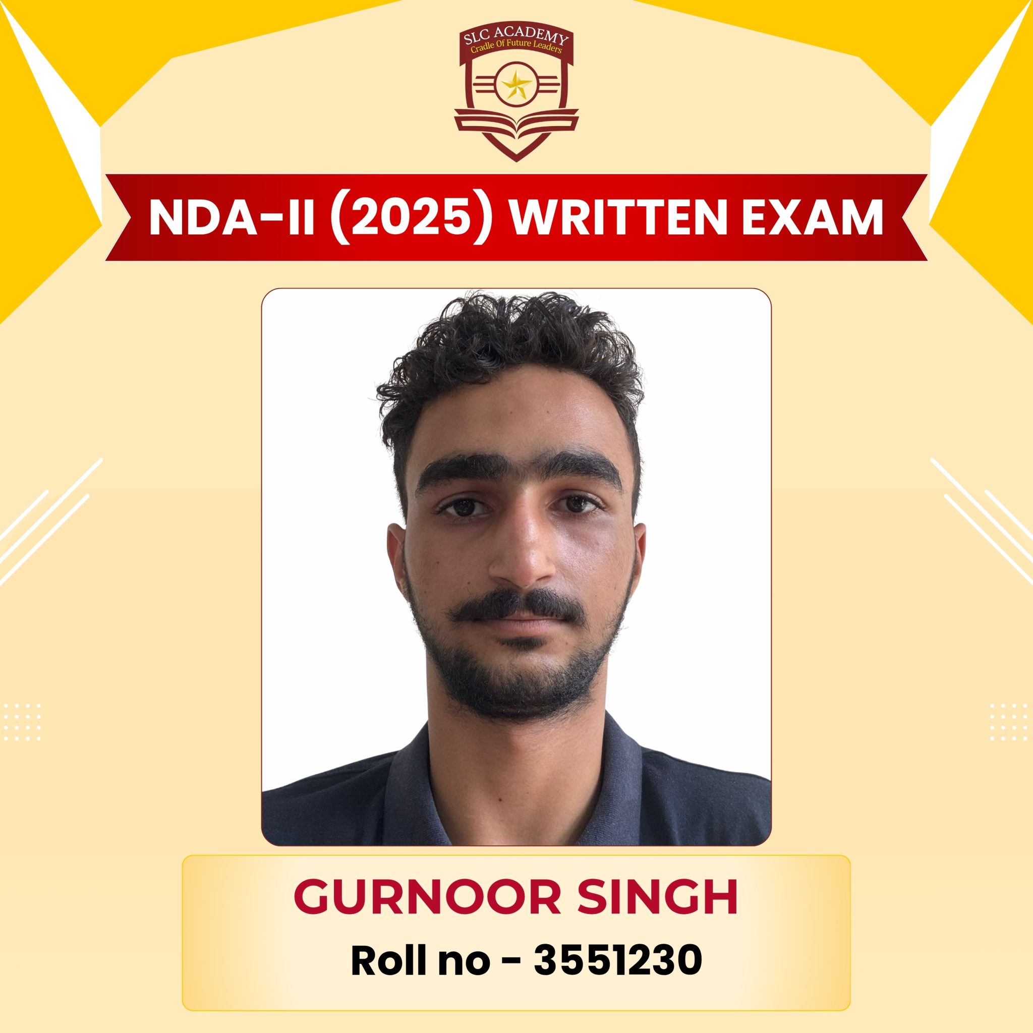 NDA-II 2025 written exam selected student from top NDA and SSB coaching in Punjab - SLC Academy.