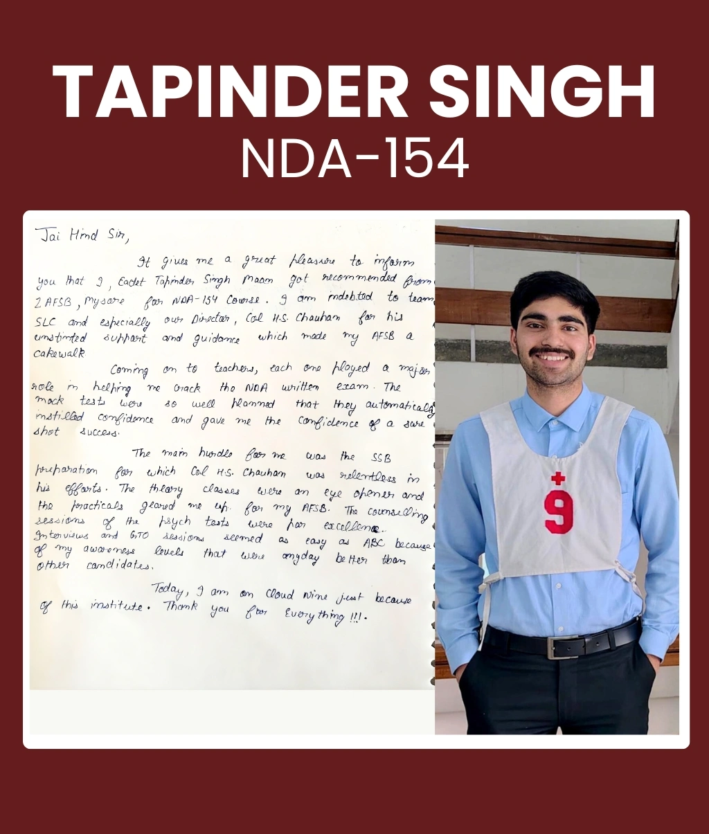 Tapinder Singh NDA-154