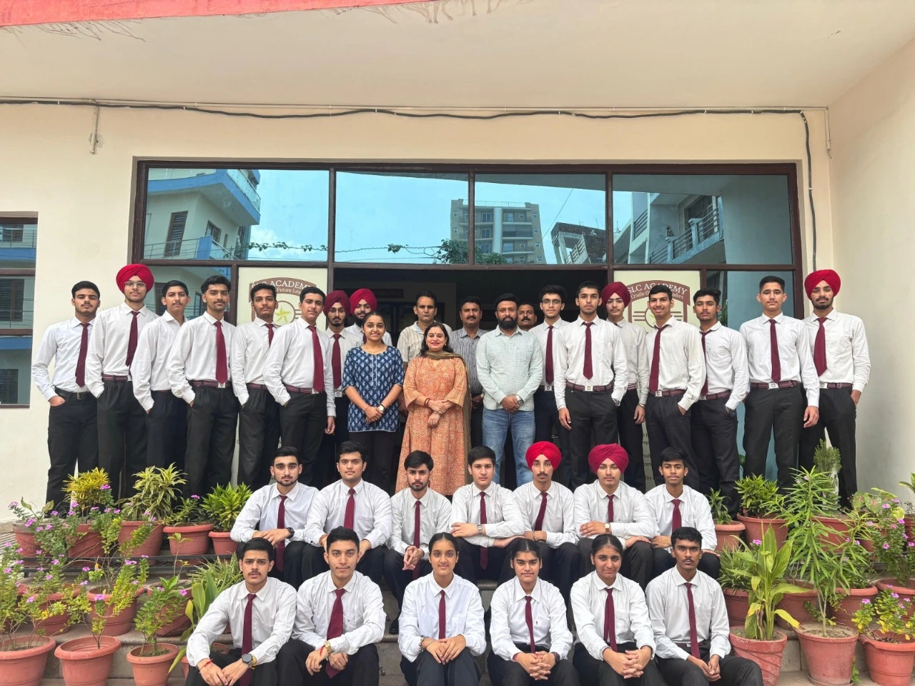 SLC Academy students and faculty group photo at the campus in Mohali, Punjab.